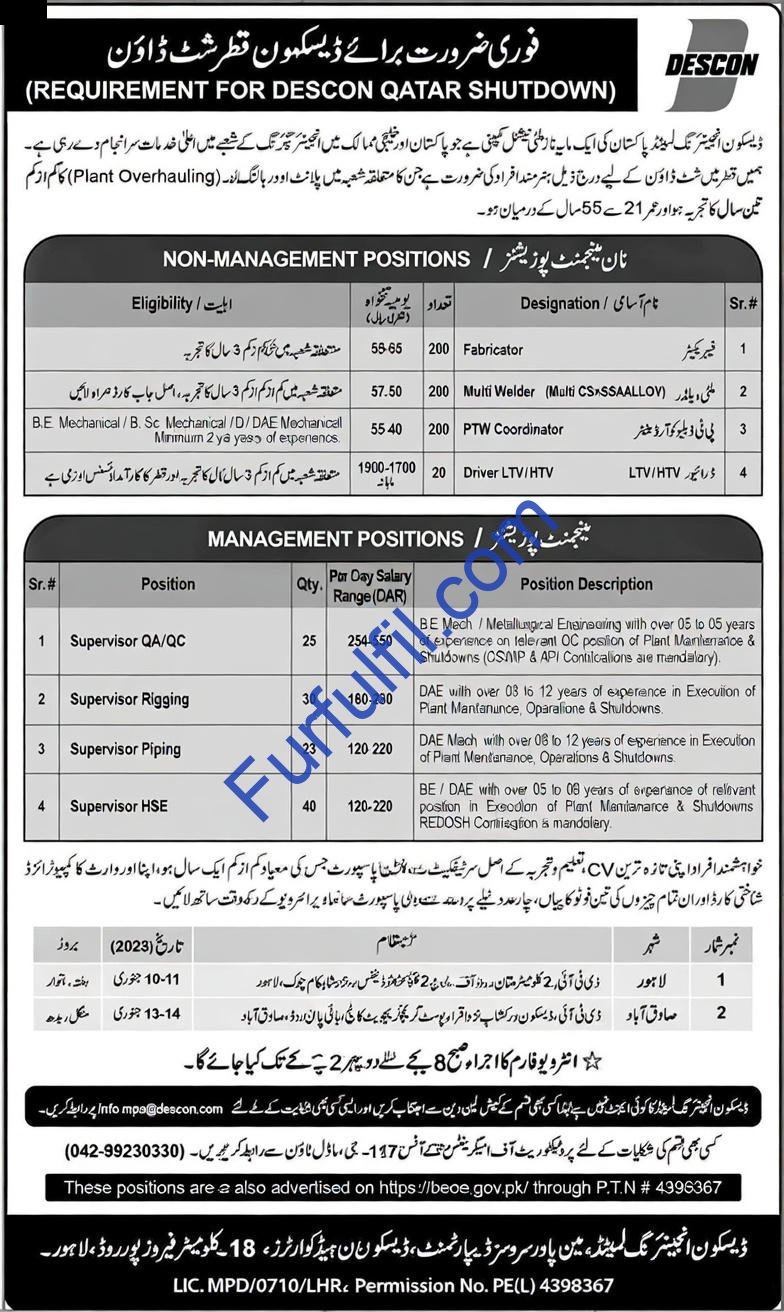 Descon Engineering Qatar Shutdown Jobs 2026 – Apply for Fabricators, Welders & More (For Pakistanis)