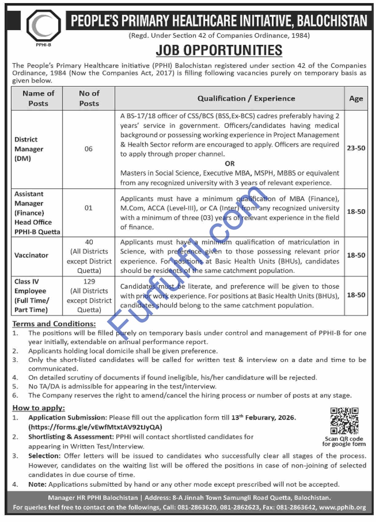 People’s Primary Healthcare Initiative (PPHI) Balochistan  – Apply Online 2026
