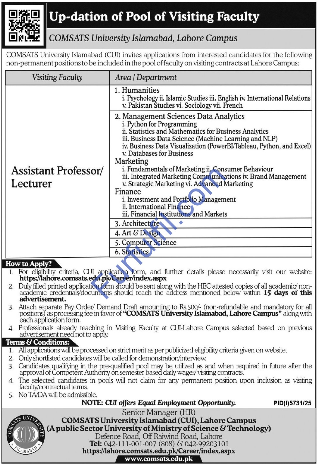 COMSATS University Islamabad, Lahore Campus